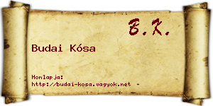 Budai Kósa névjegykártya